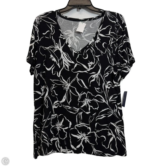 Top Short Sleeve By Apt 9 In Black, Size: Xl