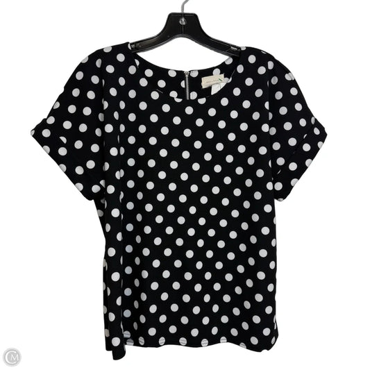 Top Short Sleeve By Melloday In Polkadot Pattern, Size: M