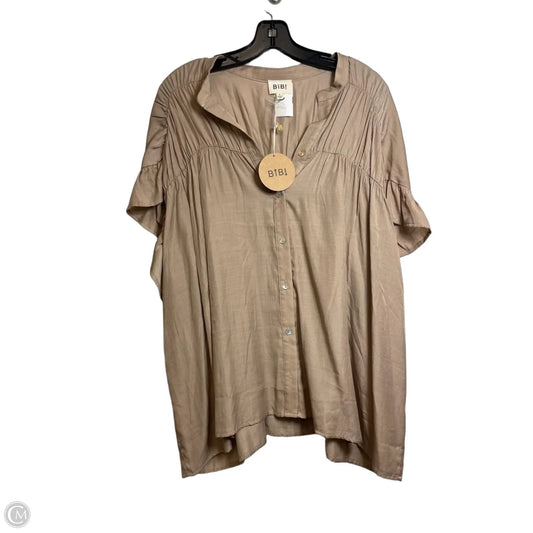 Top Short Sleeve By Bibi In Brown, Size: S