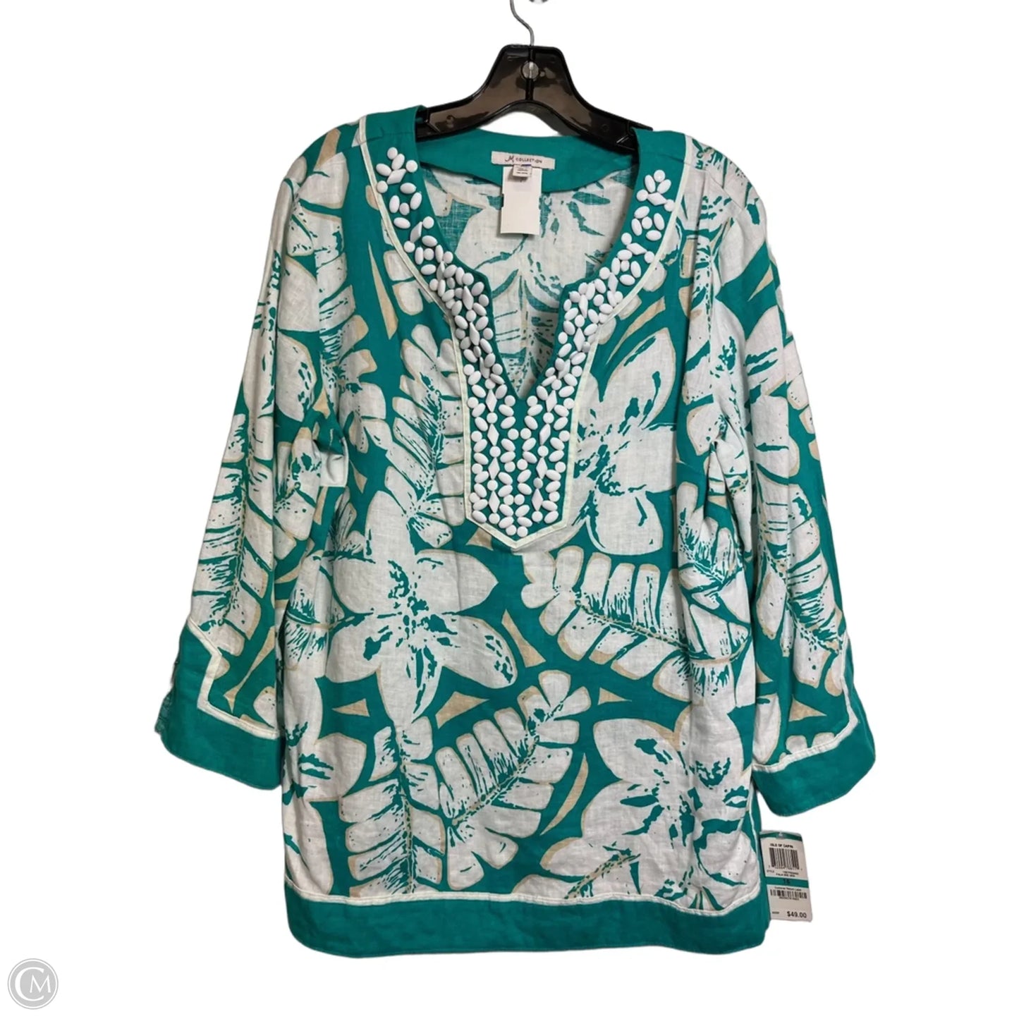 Top Long Sleeve By Jm Collections In Blue, Size: 16