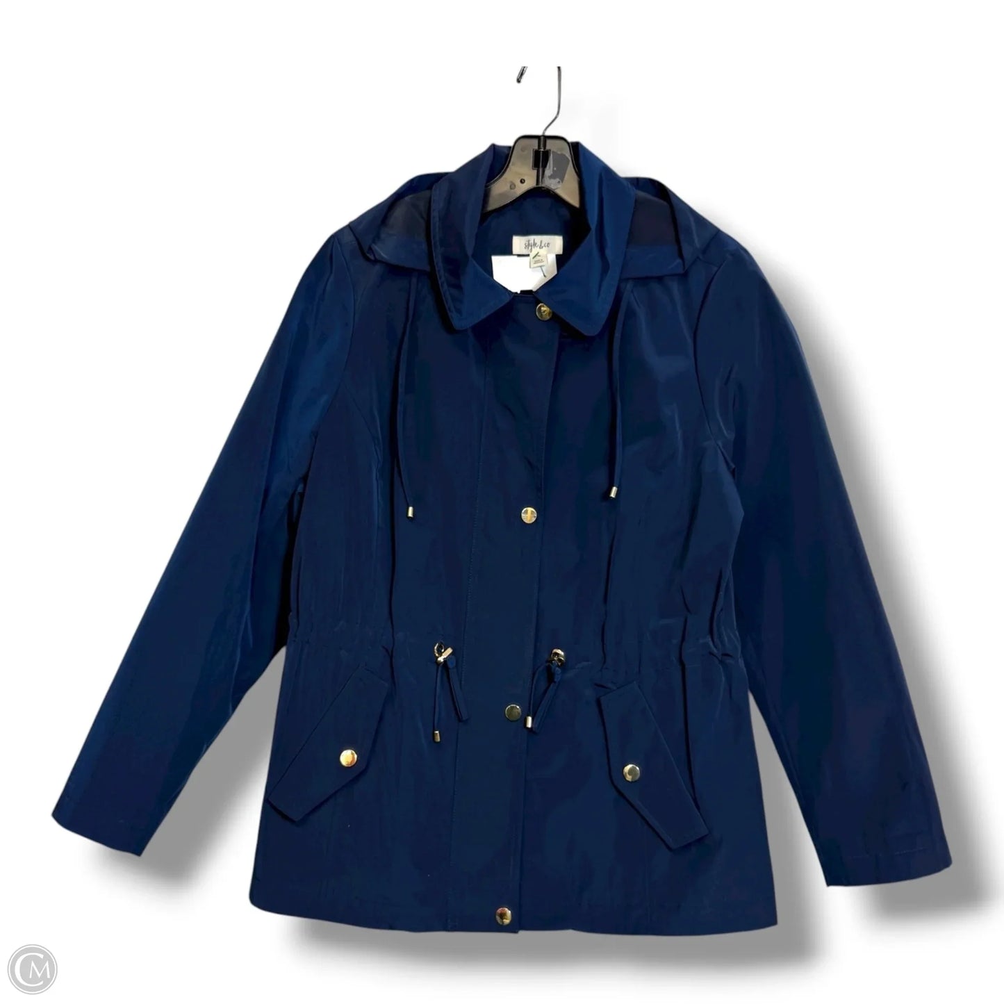 Coat Raincoat By Style And Company In Navy, Size: M
