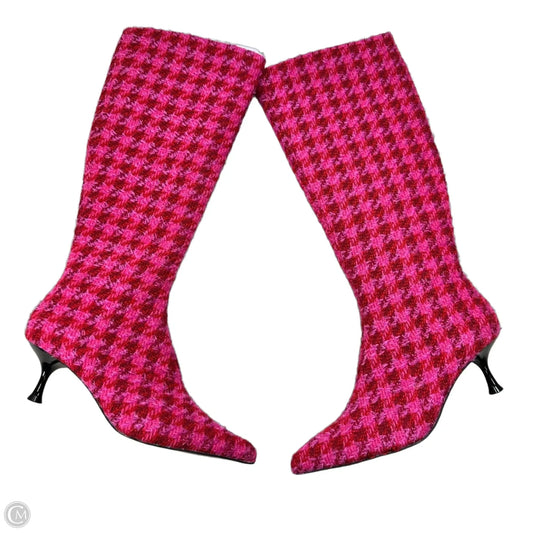 Boots Knee Heels By Betsey Johnson In Pink, Size: 8