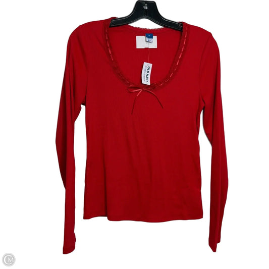 Top Long Sleeve By Old Navy In Red, Size: M