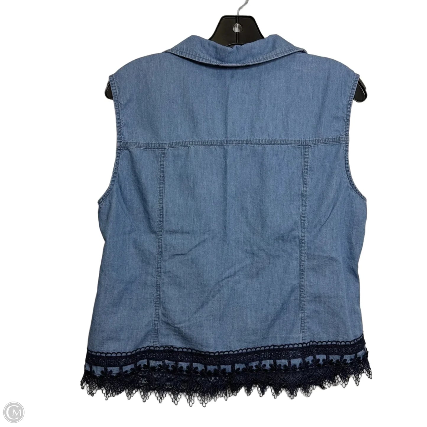 Top Sleeveless By Alice Blue In Blue Denim, Size: L