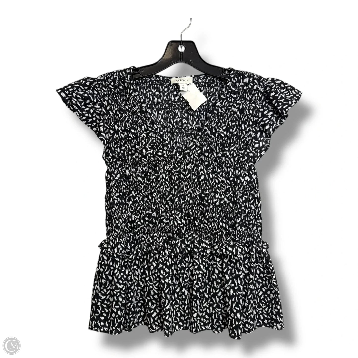 Top Short Sleeve By On 34th In Black & White, Size: M