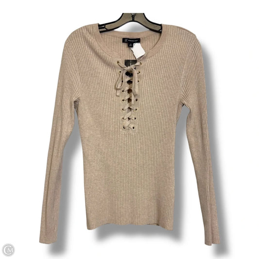 Top Long Sleeve By Inc In Beige, Size: M