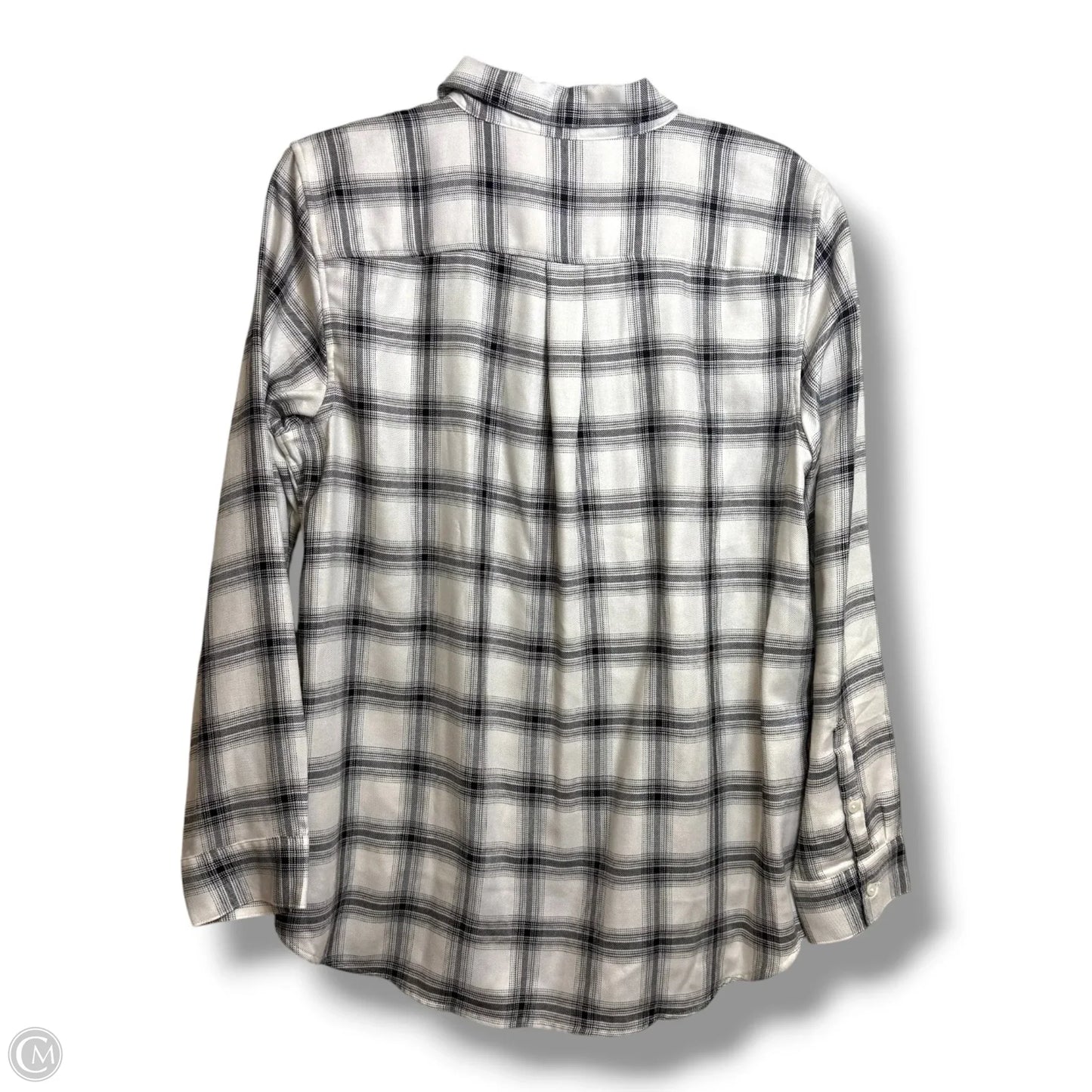 Top Long Sleeve By Banana Republic In Plaid Pattern, Size: L