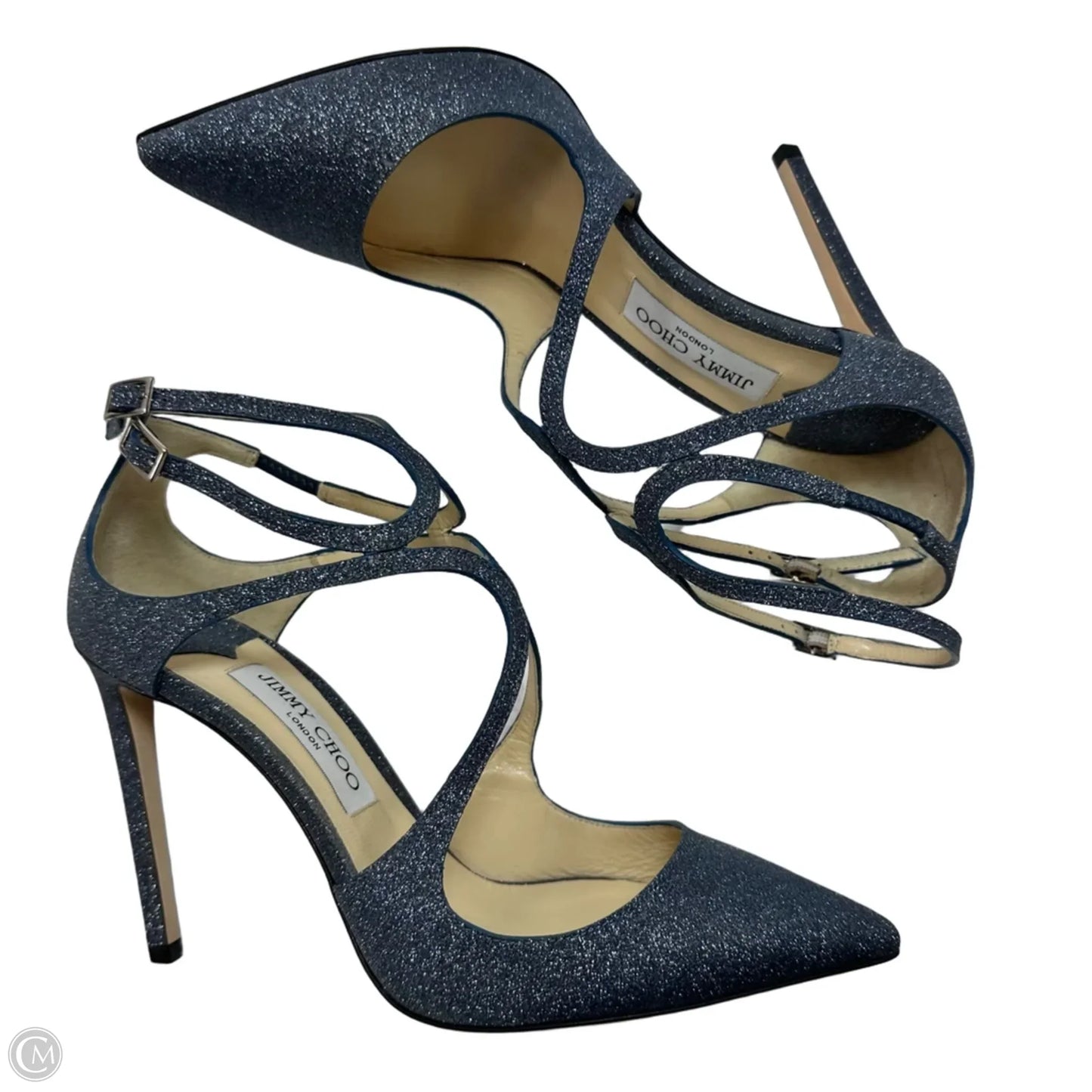 Shoes Luxury Designer By Jimmy Choo In Blue, Size: 9