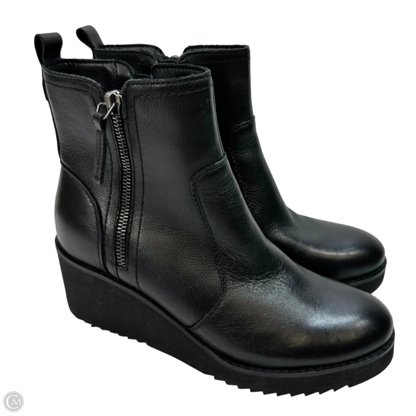 Boots Ankle Flats By Earth In Black, Size: 8