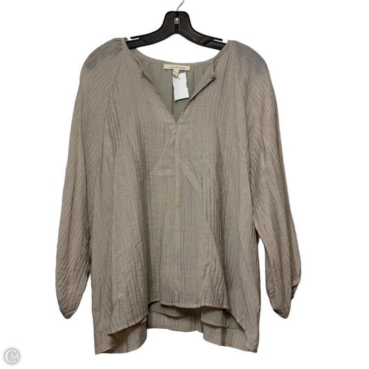 Top Long Sleeve By Grade & Gather In Beige, Size: Xl