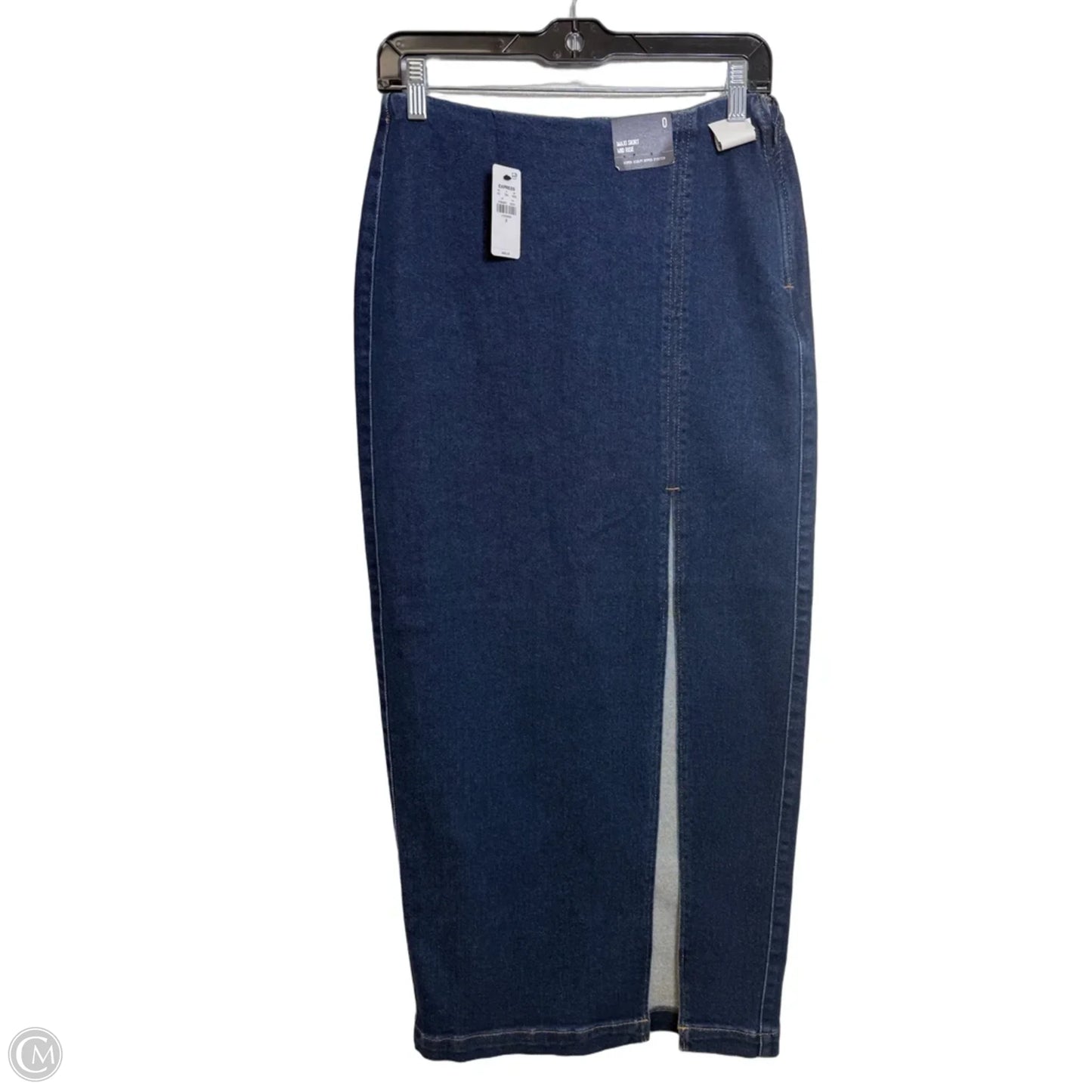 Skirt Maxi By Express In Blue Denim, Size: 0