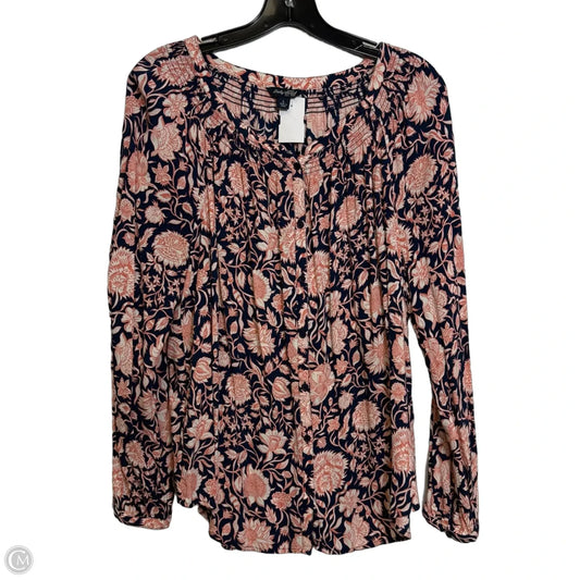 Top Long Sleeve By Lucky Brand In Floral Print, Size: L