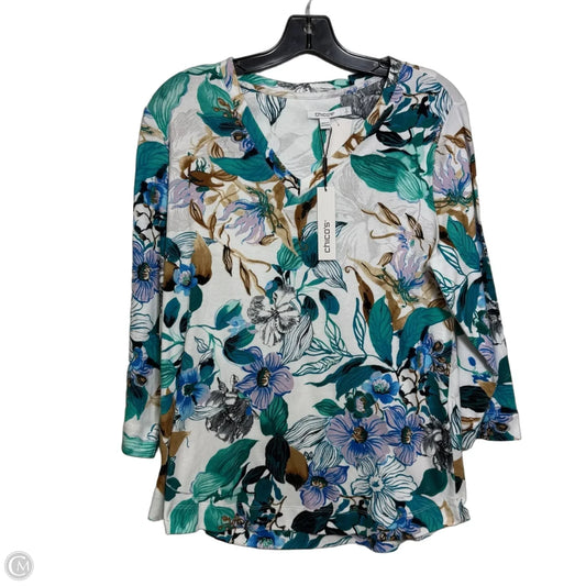 Top 3/4 Sleeve By Chicos In Multi-colored, Size: 2x