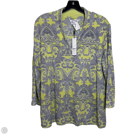 Top 3/4 Sleeve By Chicos In Paisley Print, Size: L