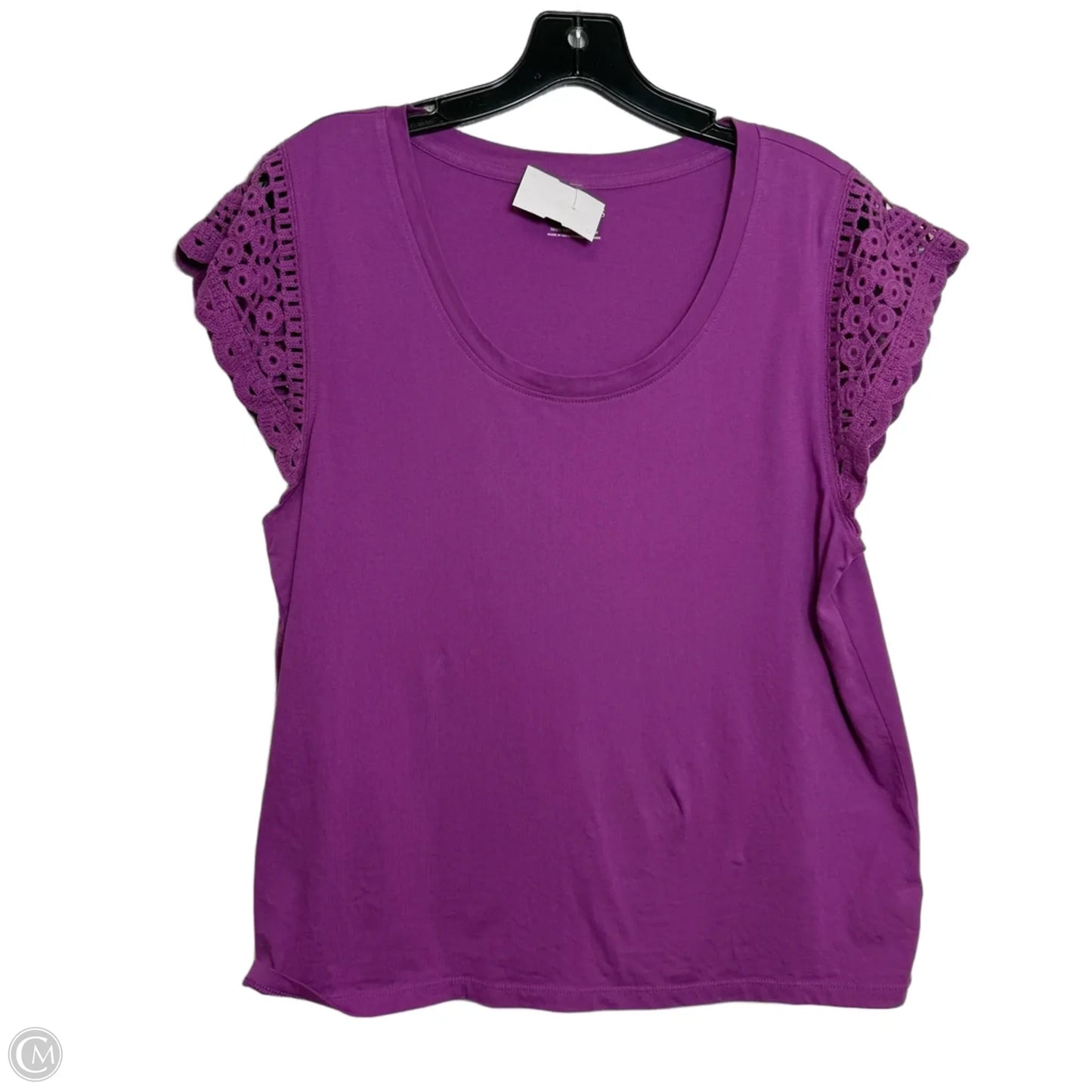 Top Short Sleeve By Talbots In Purple, Size: L