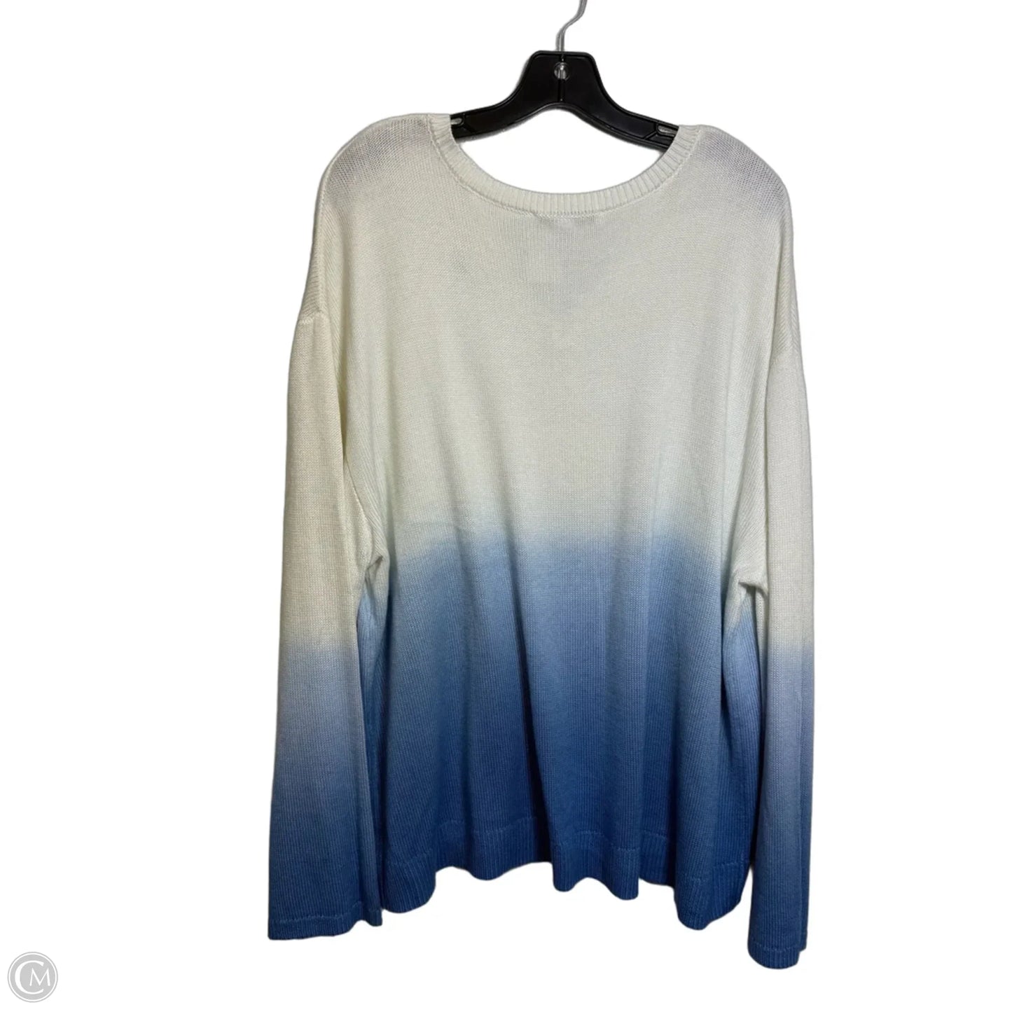 Sweater By Peace Love World In Blue & White, Size: Xl