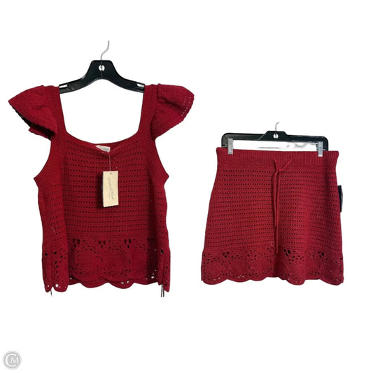 Skirt Set 2pc By Universal Thread In Red, Size: M