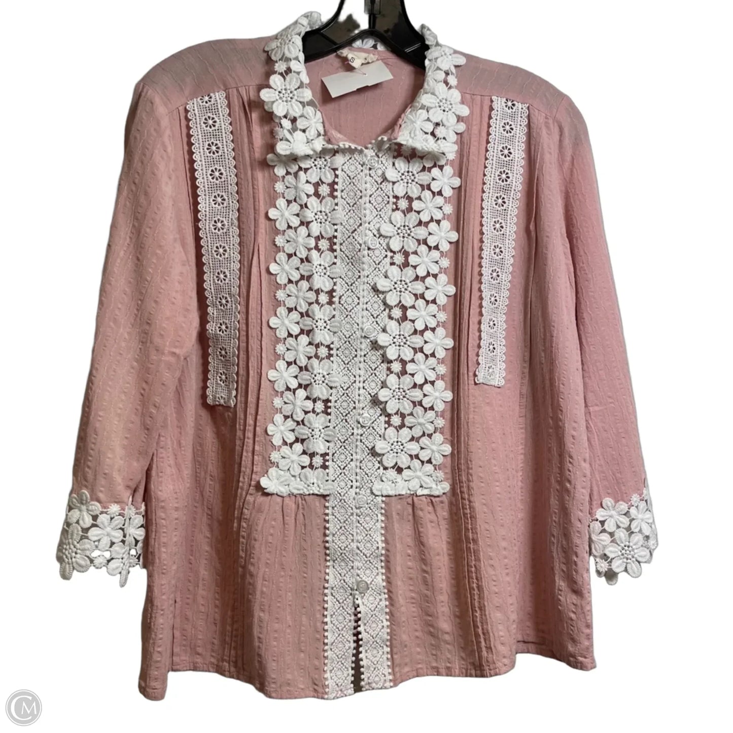 Top 3/4 Sleeve By Pol In Pink, Size: S
