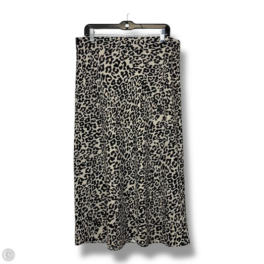 Skirt Midi By Loft In Animal Print, Size: L