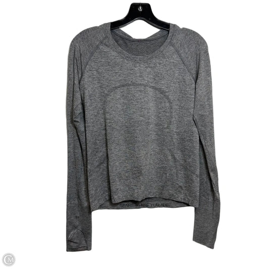 Athletic Top Long Sleeve Crewneck By Lululemon In Grey, Size: S