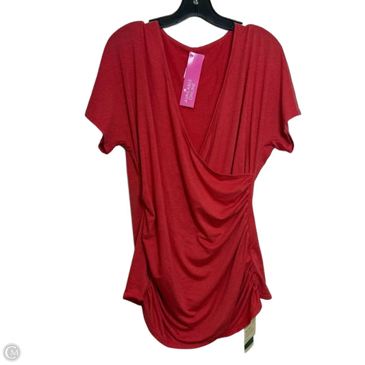Top Short Sleeve By Halara In Red, Size: Xl