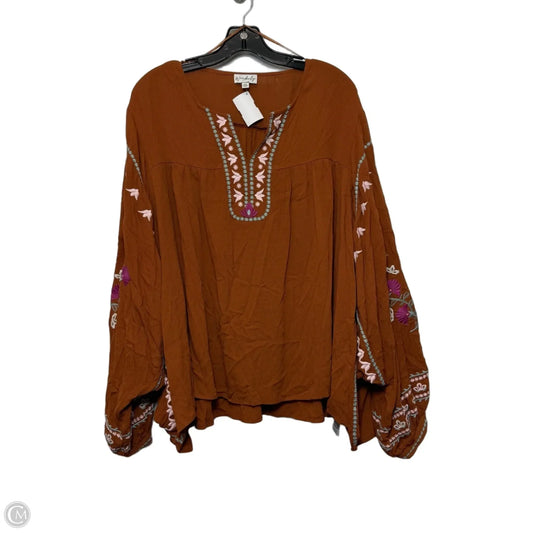 Top Long Sleeve By Wonderly In Tan, Size: Xxl