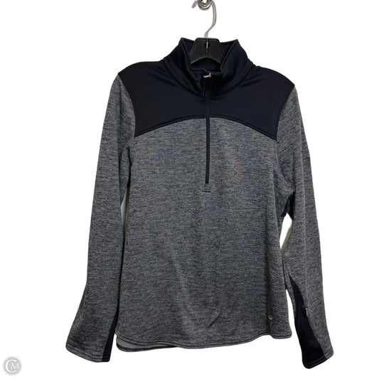 Athletic Top Long Sleeve Collar By Under Armour In Grey, Size: L