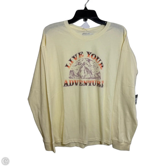 Top Long Sleeve By Eddie Bauer In Cream, Size: L