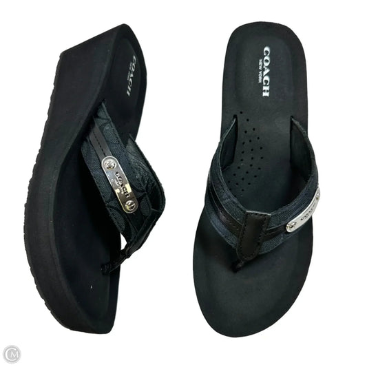 Sandals Designer By Coach In Black, Size: 6.5
