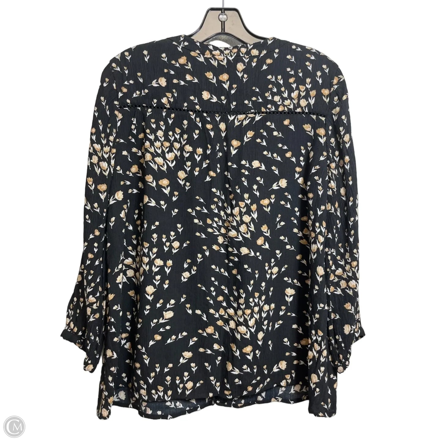 Top Long Sleeve By White House Black Market In Black & Cream, Size: M