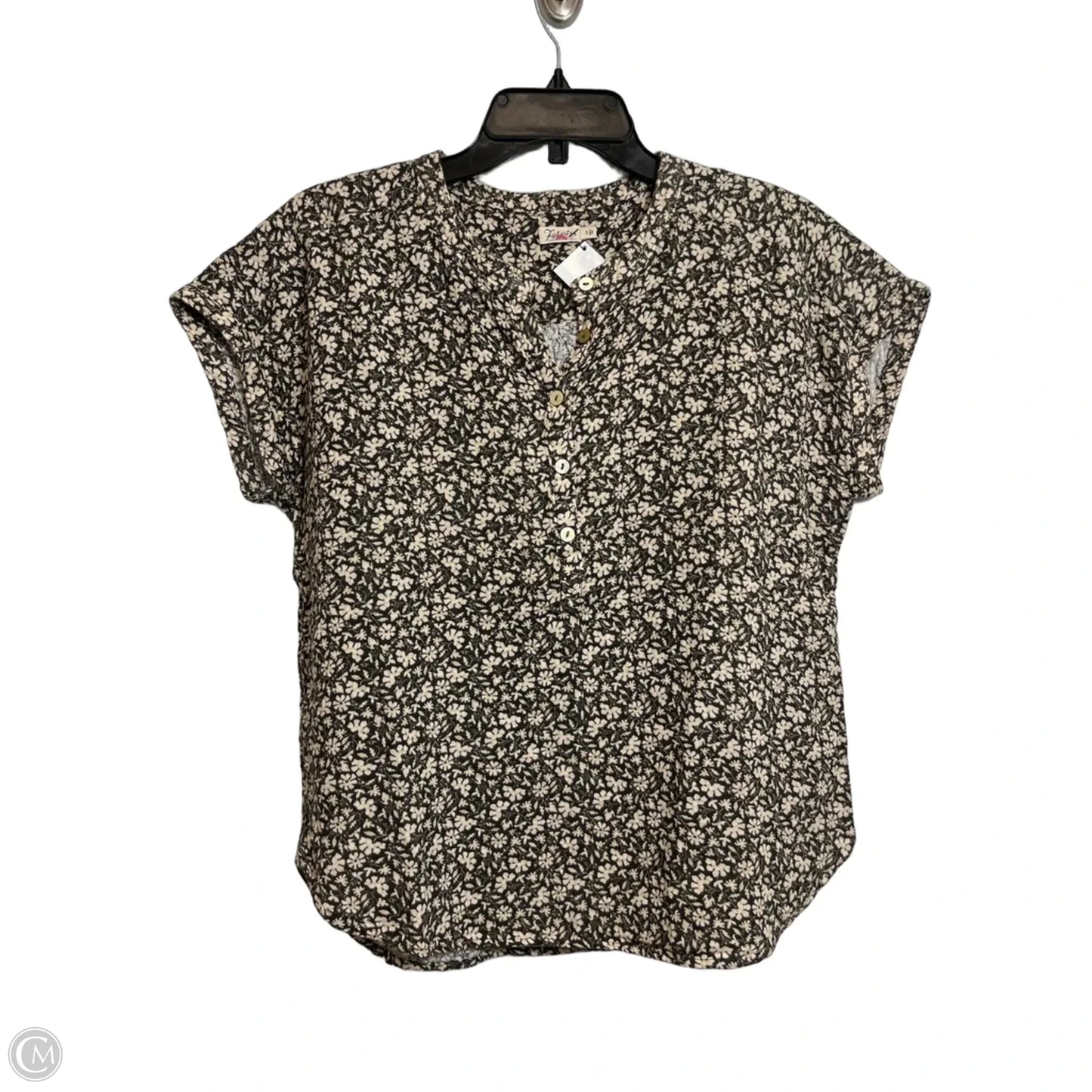 Top Short Sleeve By Faherty In Brown, Size: S