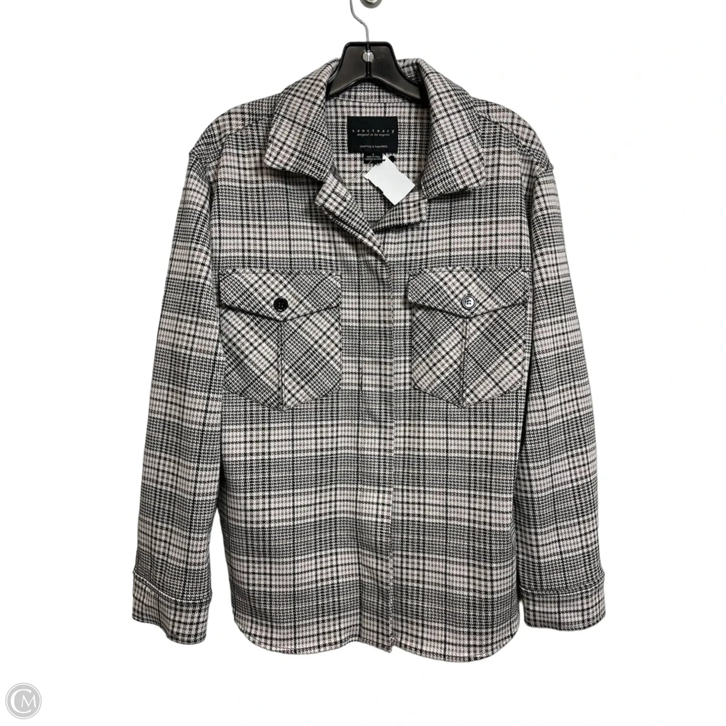 Jacket Shirt By Sanctuary In Plaid Pattern, Size: S