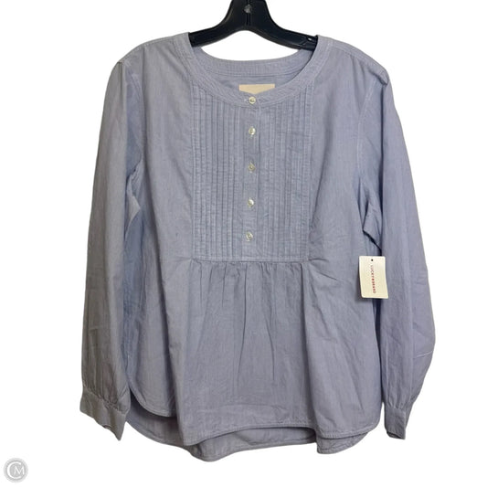 Top Long Sleeve By Lucky Brand In Blue & White, Size: Xl
