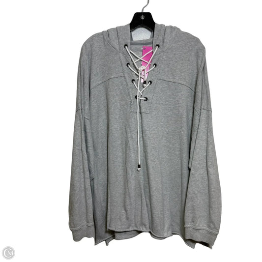 Sweatshirt Hoodie By Aerie In Grey, Size: L