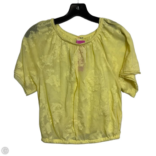Top Short Sleeve Basic By Anthropologie In Yellow, Size: S