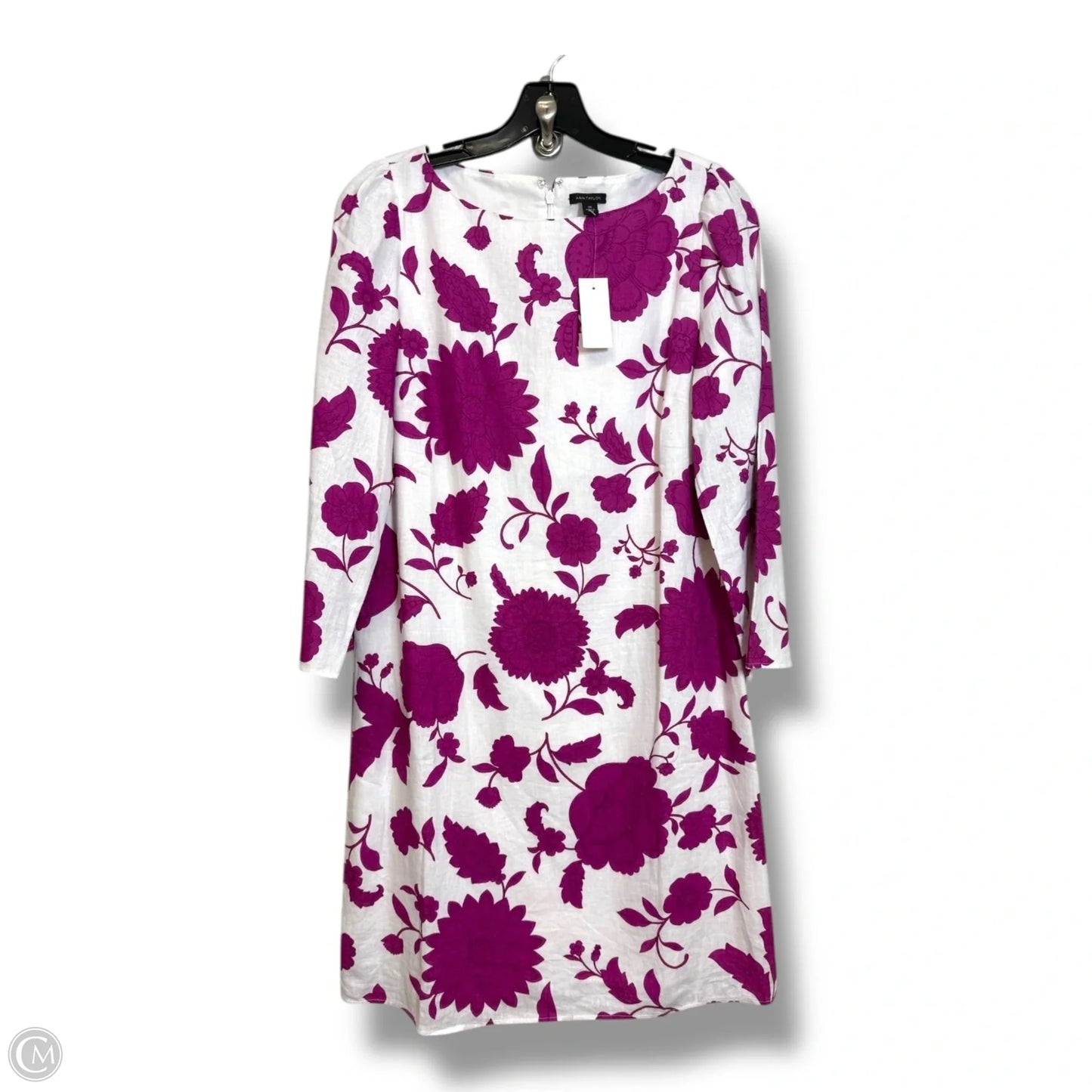 Dress Casual Short By Ann Taylor In Pink & White, Size: Xs