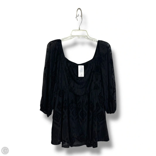 Top 3/4 Sleeve By Torrid In Black, Size: Xl
