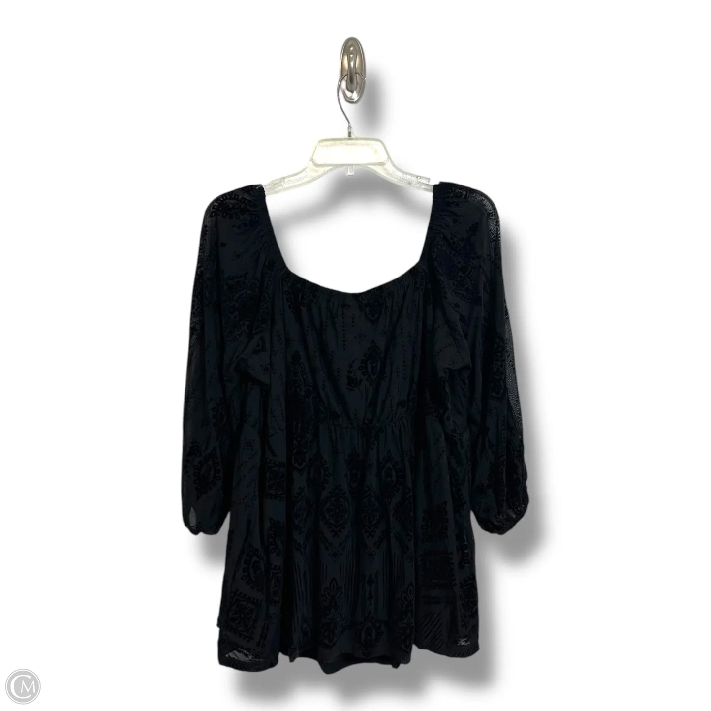 Top 3/4 Sleeve By Torrid In Black, Size: Xl