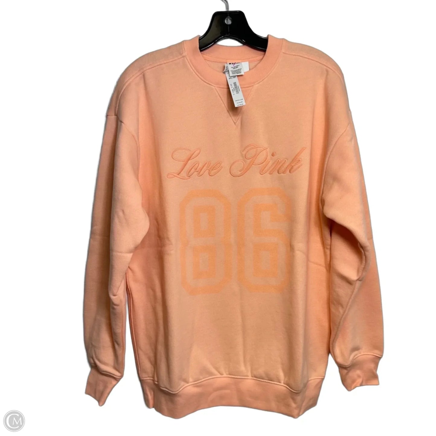 Sweatshirt Collar By Pink In Peach, Size: Xs