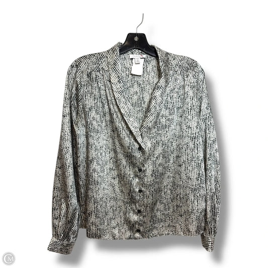 Blouse Long Sleeve By Top Shop In Black, Size: Xs