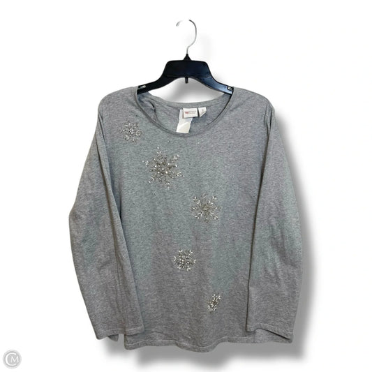 Top Long Sleeve Basic By Chicos In Grey, Size: Xl