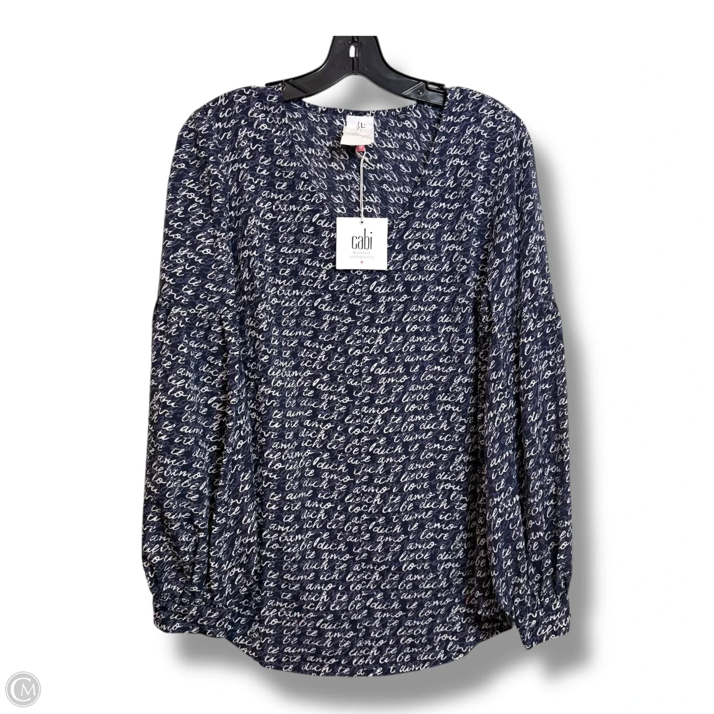 Top Long Sleeve By Cabi In Navy, Size: S