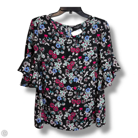 Top Short Sleeve By Liz Claiborne In Black, Size: L