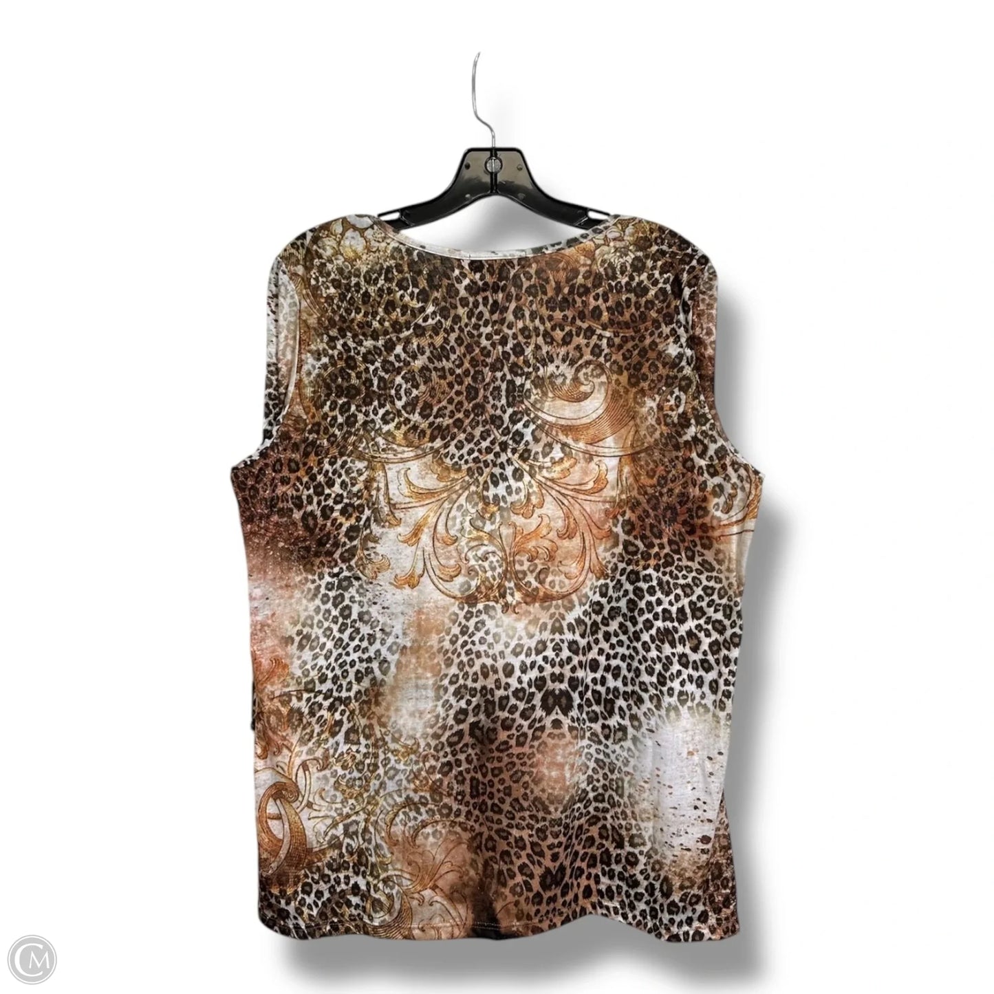 Top 3/4 Sleeve Basic By Christopher And Banks In Animal Print, Size: L