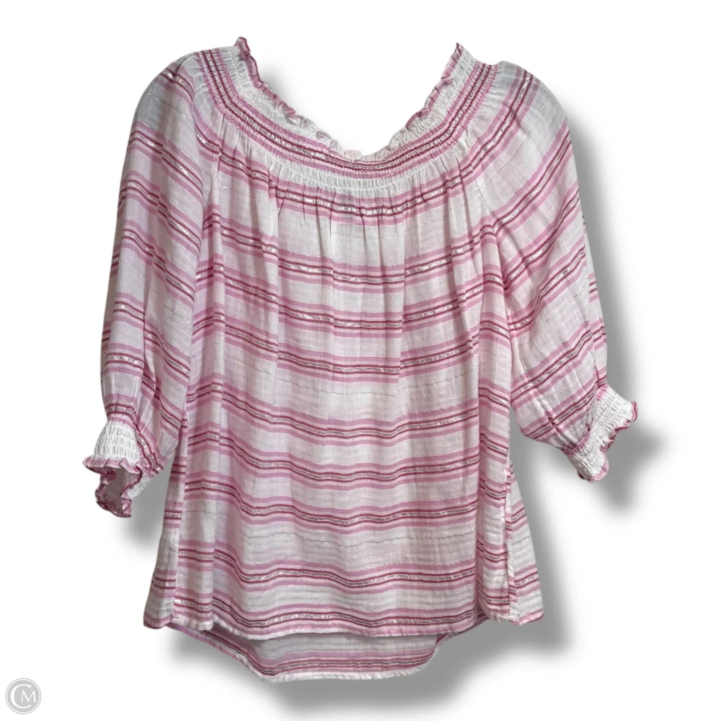 Top Short Sleeve By Inc In Striped Pattern, Size: L