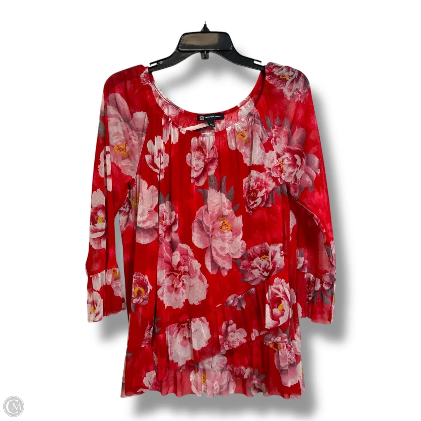 Top 3/4 Sleeve By Inc In Red, Size: L