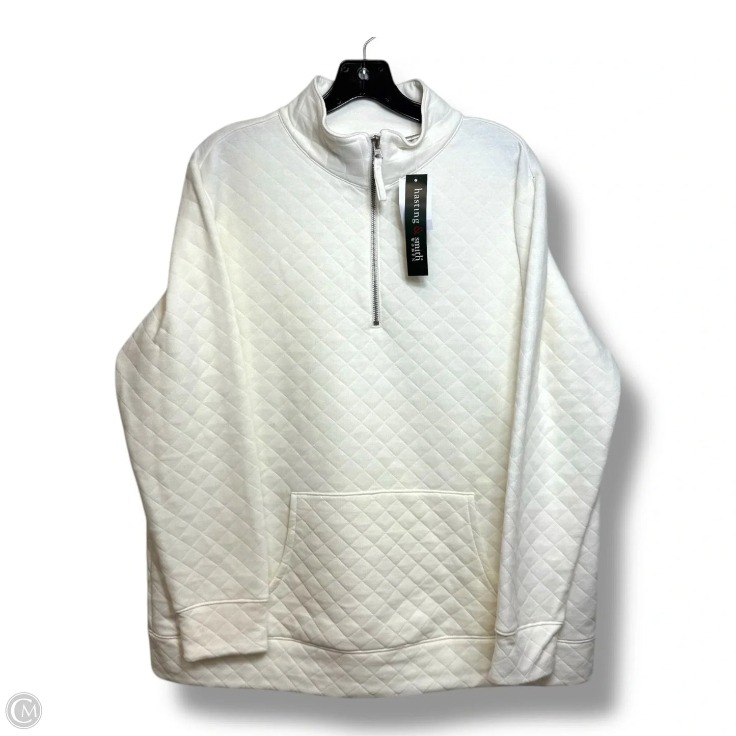 Jacket Fleece By Clothes Mentor In Ivory, Size: 1x