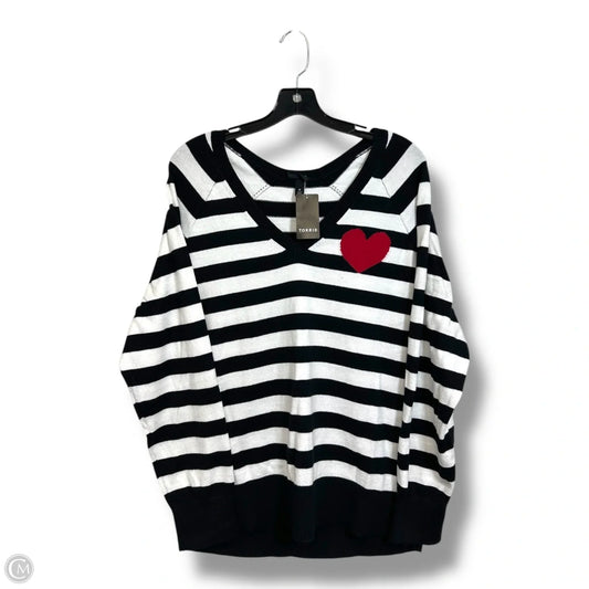 Sweater By Torrid In Striped Pattern, Size: L