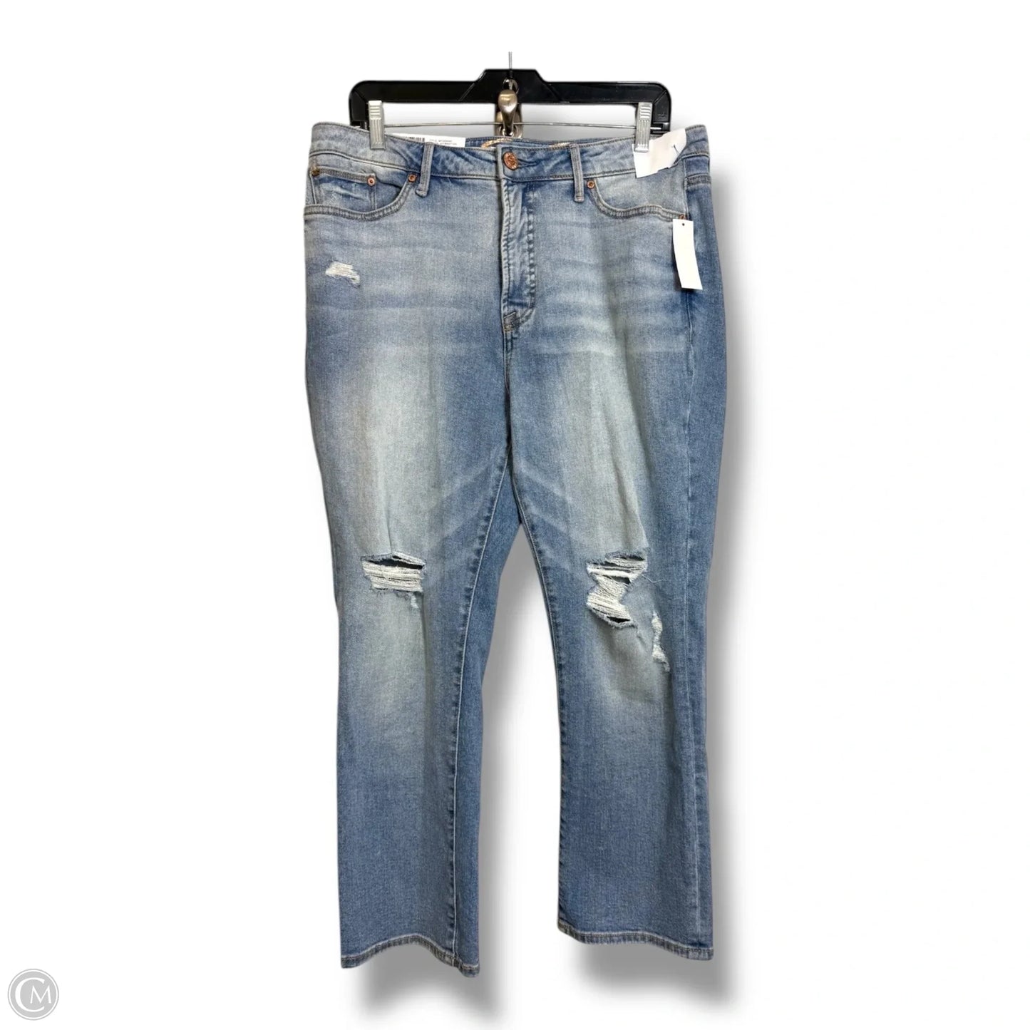Jeans Straight By Seven 7 In Blue Denim, Size: 12
