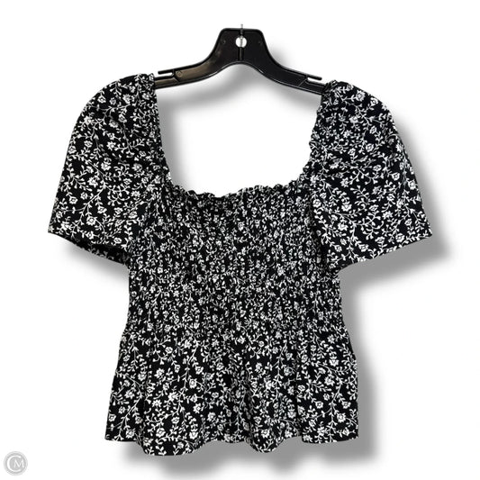 Top Short Sleeve By H&m In Black, Size: M